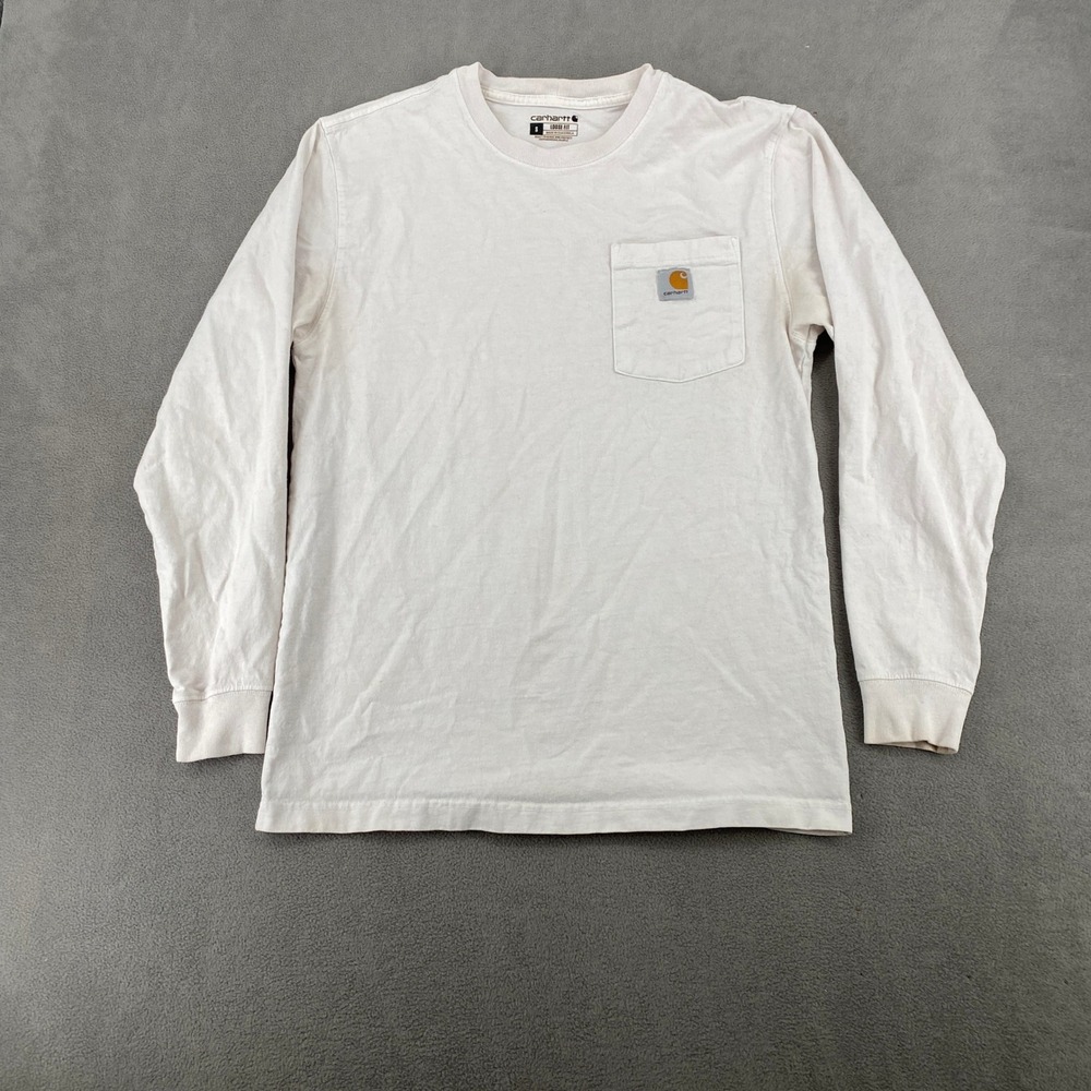Carhartt Mens Loose Fit Long Sleeve Pocket T-Shirt White Small K126